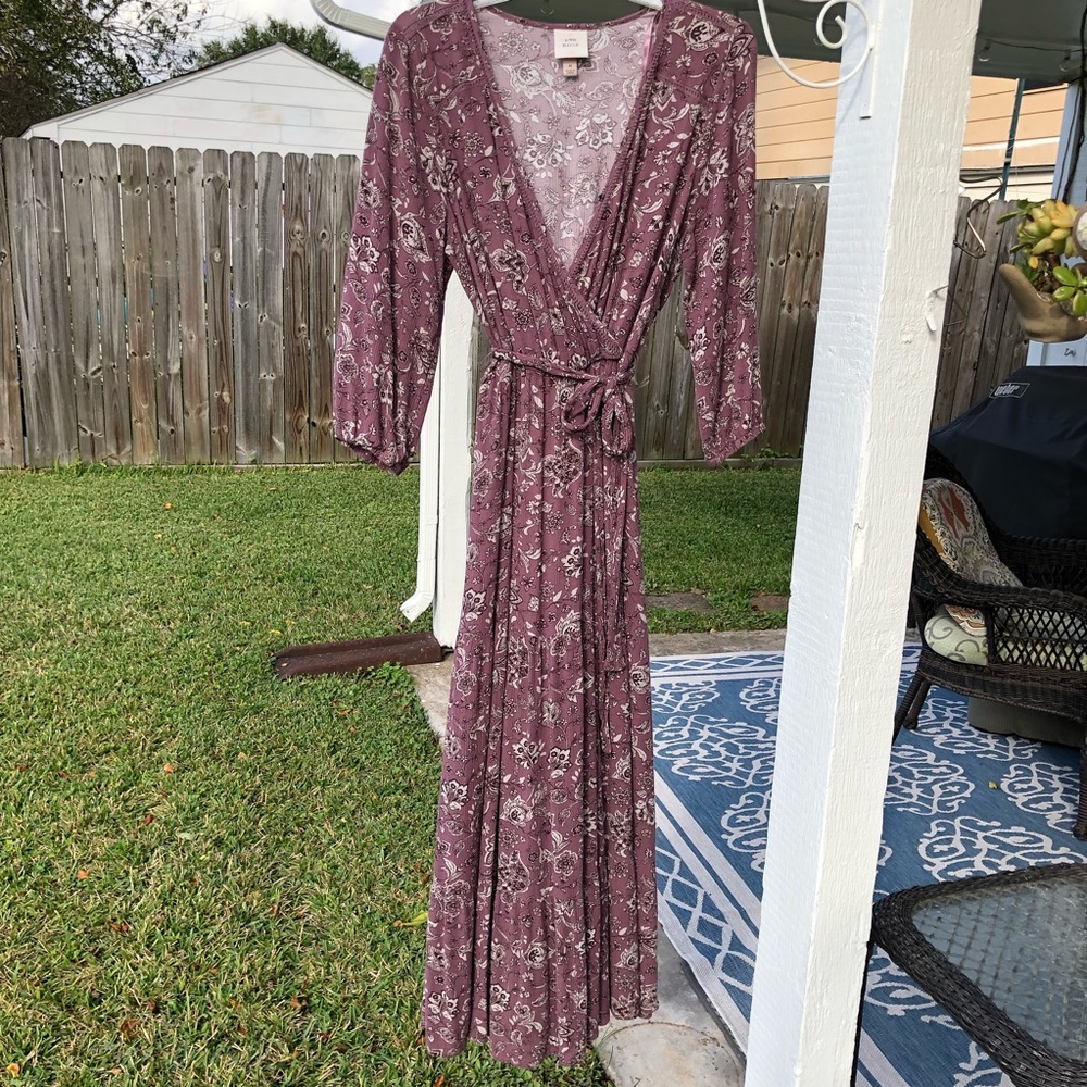 Knox Rose Floral Print Maxi/MIDI Dress Mauve size M